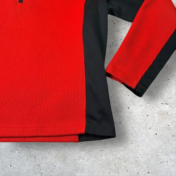 Spyder Core Sweater Men’s Medium Red Black 1/4 Zip Pullover Fleece Outerwear - Picture 4 of 12